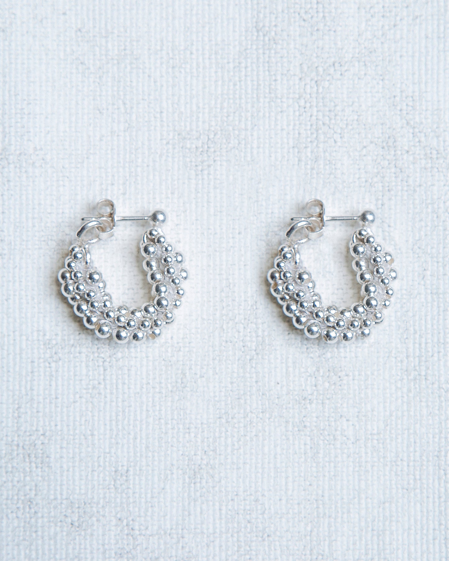 Caviale Round Earring in Silver